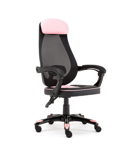 Chaise de jeu ergonomique chaise de bureau d'ingénierie sédentaire confortable chaise d'étude siège de jeu rose HJ036