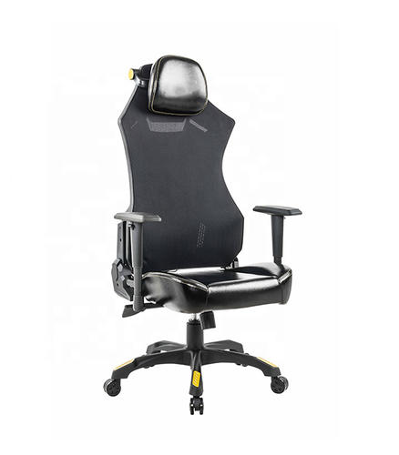 Chaise d'ordinateur de course ergonomique à dossier haut avec appui-tête, chaise inclinable pivotante réglable en hauteur HJ037