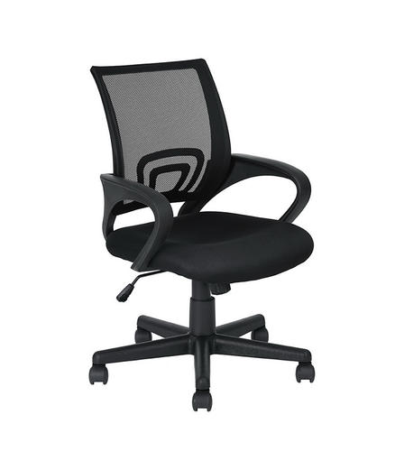 Chaise de bureau exécutive en maille bon marché 100 mm noir Gaslift 300mm base en nylon noir